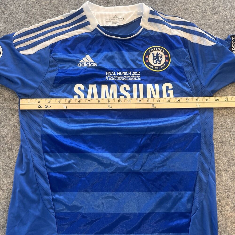 2012 Adidas Adult Medium Blue Chelsea #11 Didier Drogba Soccer Football Jersey - Picture 8 of 9